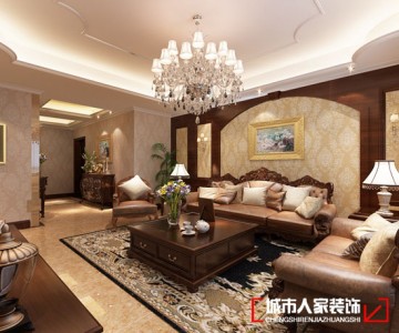 天朗大兴郡270㎡欧式风格作品-客厅背景墙